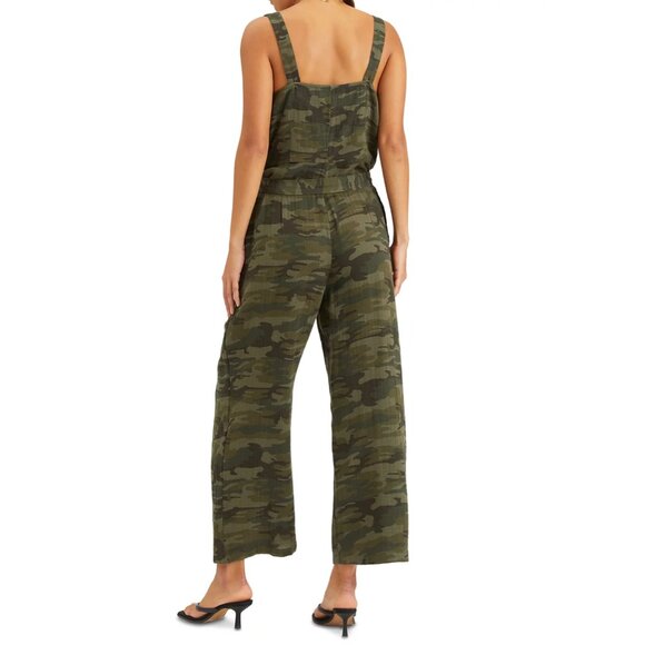 Sanctuary Breezy Cotton Green Camo-Print Sleeveless Jumpsuit Size Medium - Picture 2 of 8